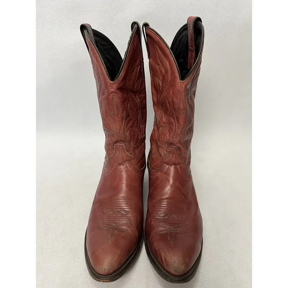 Laredo Mens Style 4m7021 Red Leather Western Boots Sz 10 1/2 D